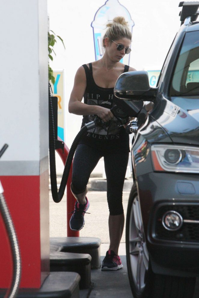 Ashley Greene - Pumping gas in Beverly Hills